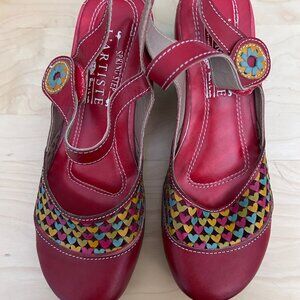 L’Artiste Spring Step Amour Red Leather Sandals